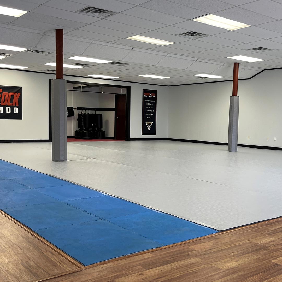 gym with floor, wall &amp; post padding