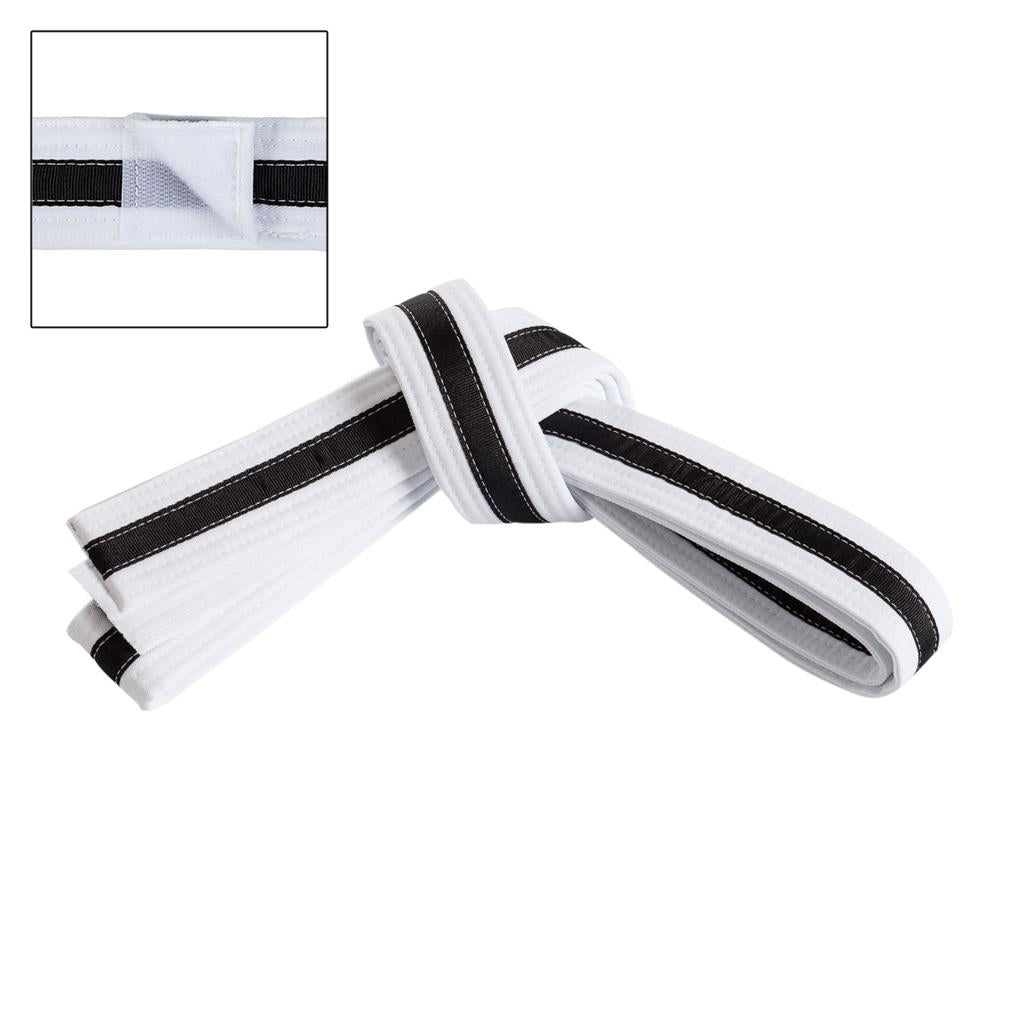 Adjustable Black Striped Belt White Black