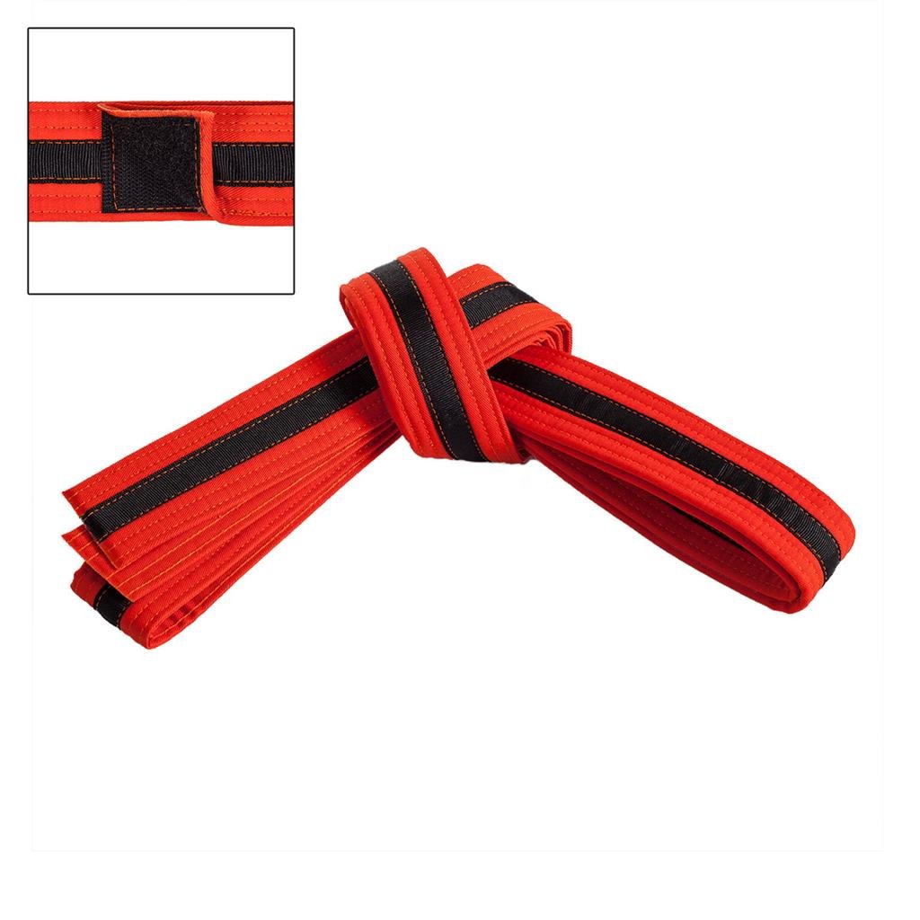 Adjustable Black Striped Belt Orange Black