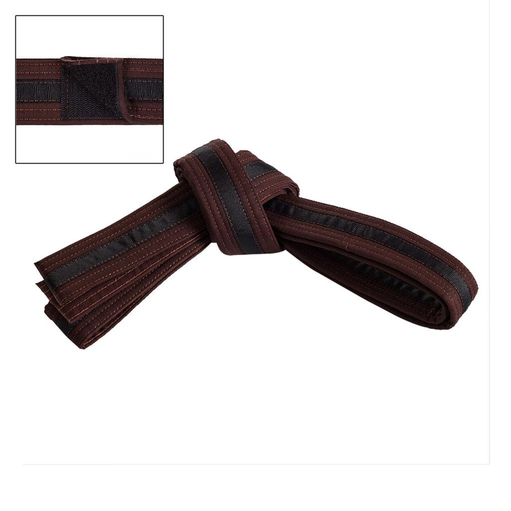 Adjustable Black Striped Belt Brown Black