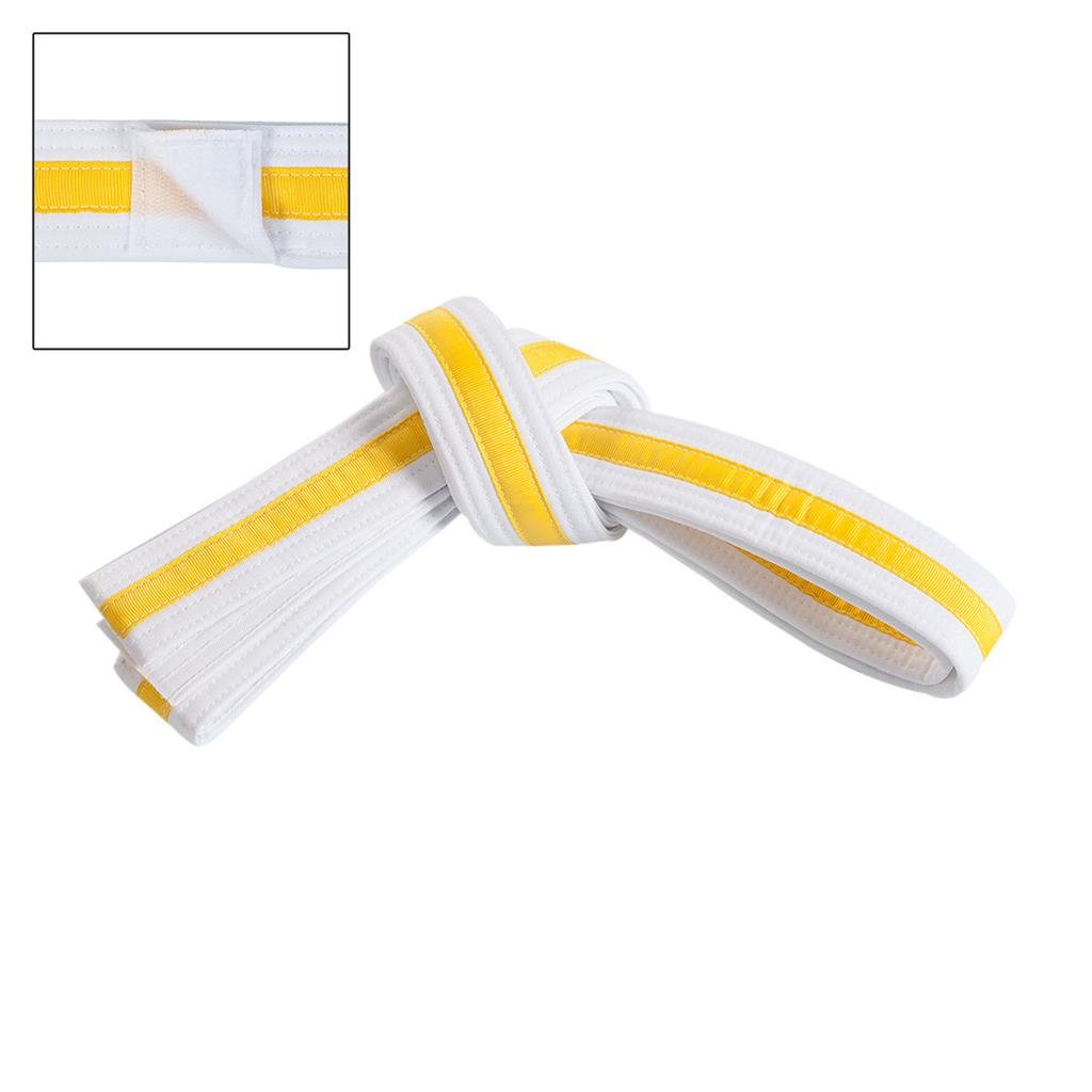Adjustable Striped White Belt White Yellow