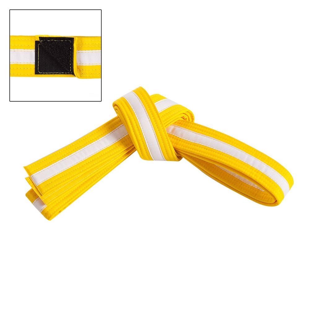 Adjustable White Striped Belt Yellow White