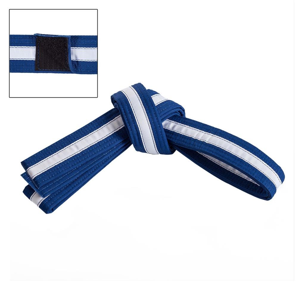 Adjustable White Striped Belt Blue White