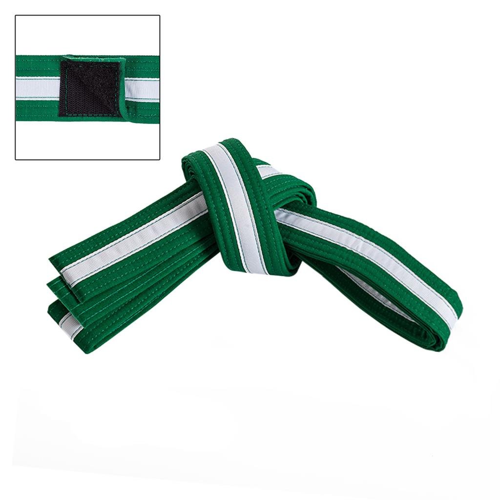 Adjustable White Striped Belt Green White