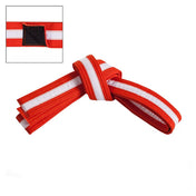 Adjustable White Striped Belt Orange White