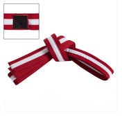 Adjustable White Striped Belt Red White