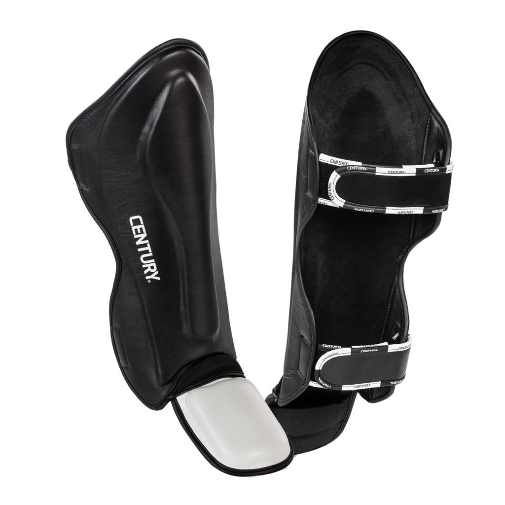 Creed Traditional Shin Instep Guards Black White