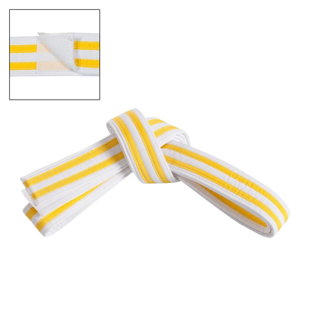 Double Striped Adjustable Belt White Yellow