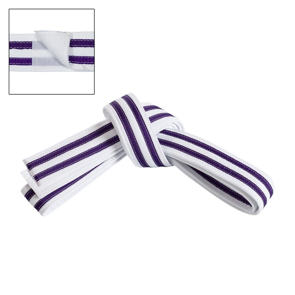 Double Striped Adjustable Belt White Purple