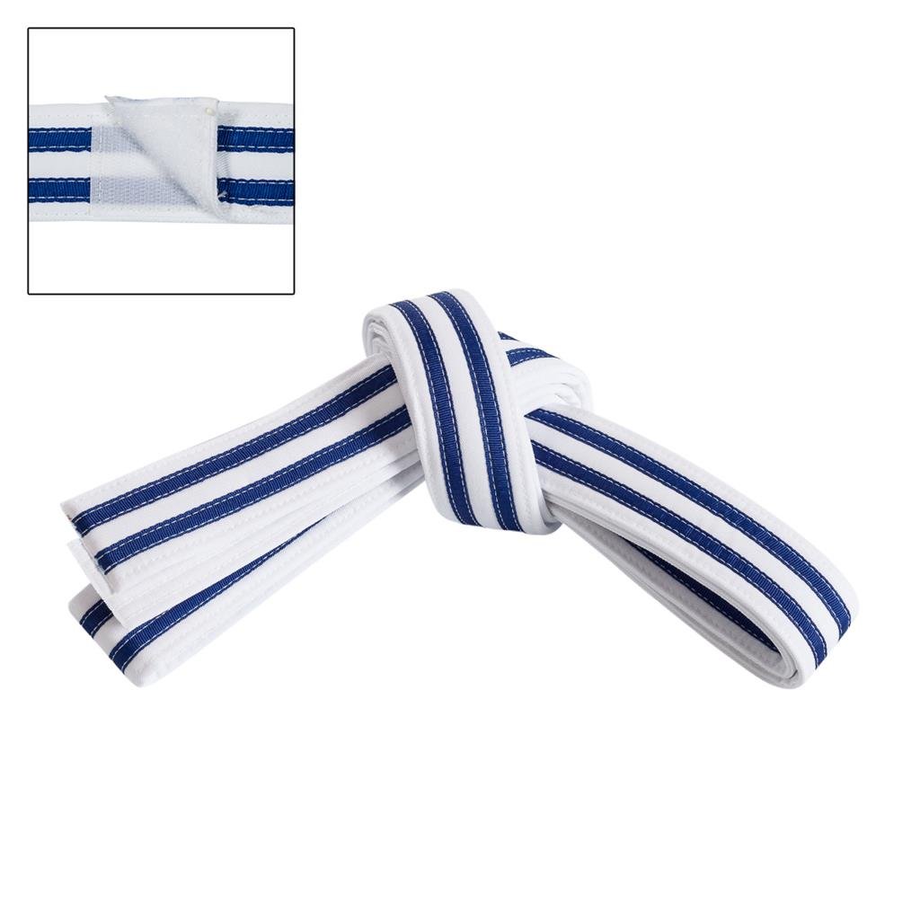 Double Striped Adjustable Belt White Blue