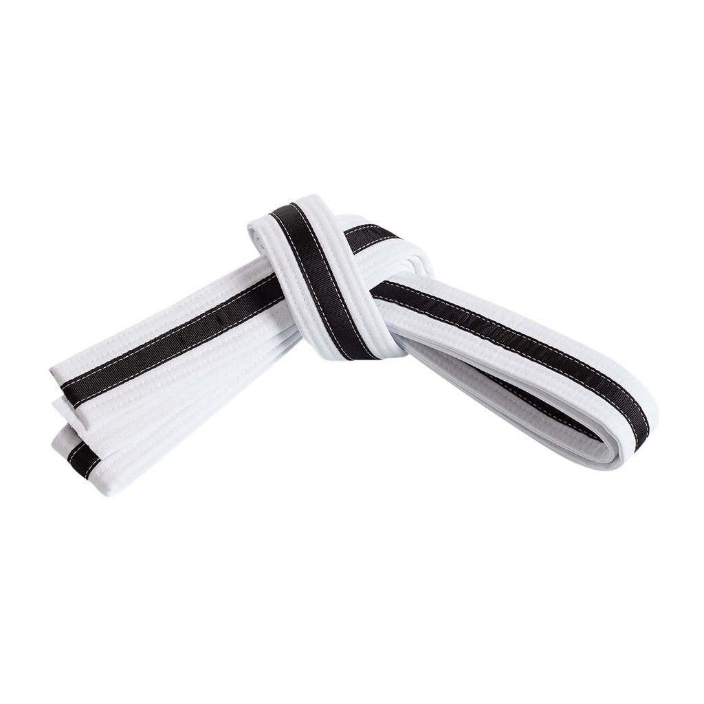 Double Wrap Black Striped Belt White Black
