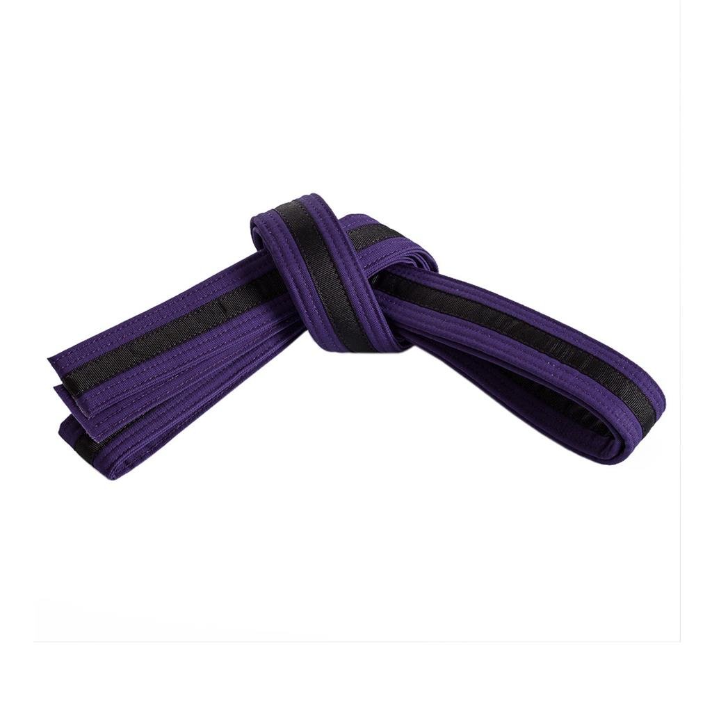 Double Wrap Black Striped Belt Purple Black