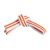 Double Wrap Double Striped White Belt White Orange