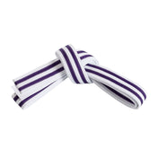 Double Wrap Double Striped White Belt White Purple