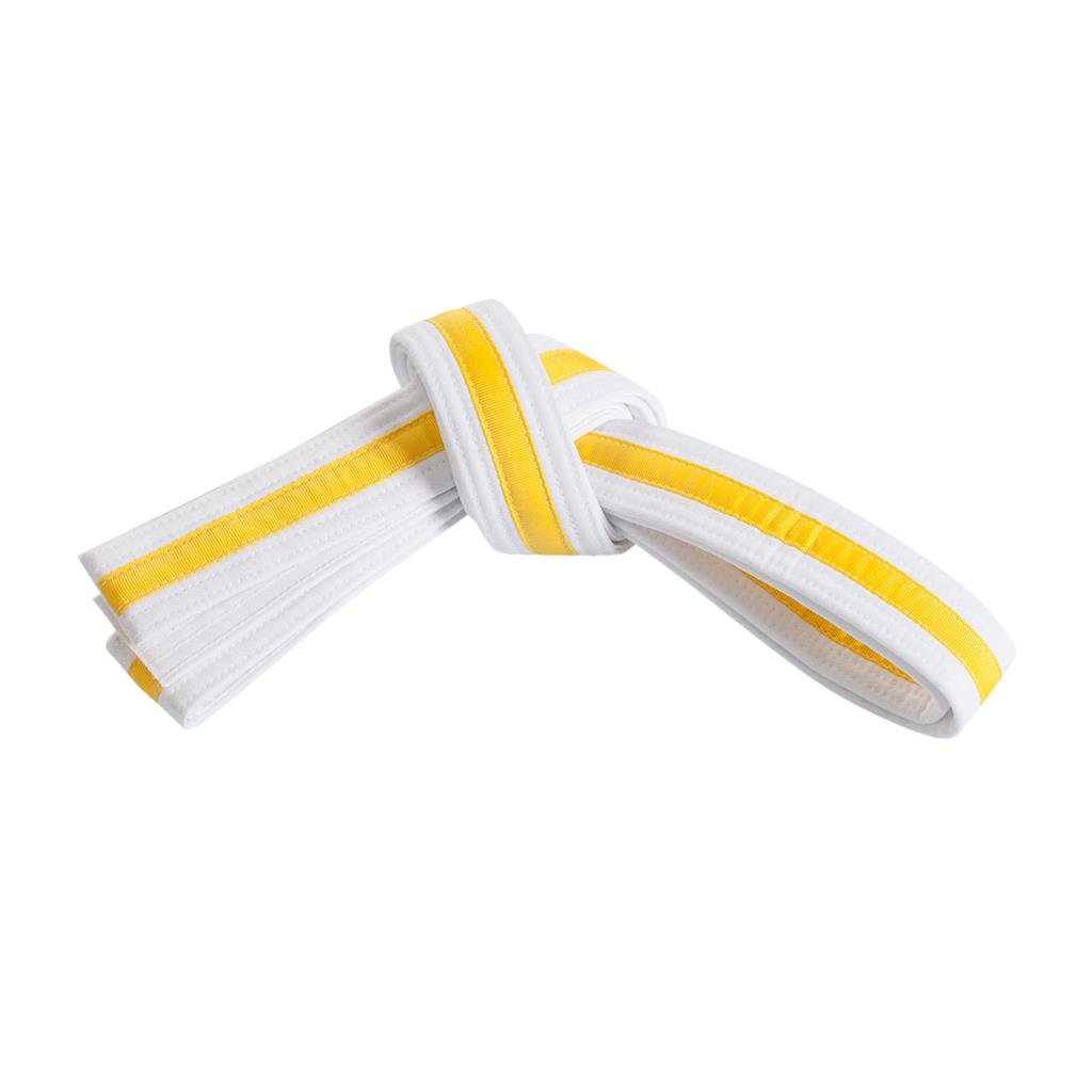 Double Wrap Striped White Belt White Yellow