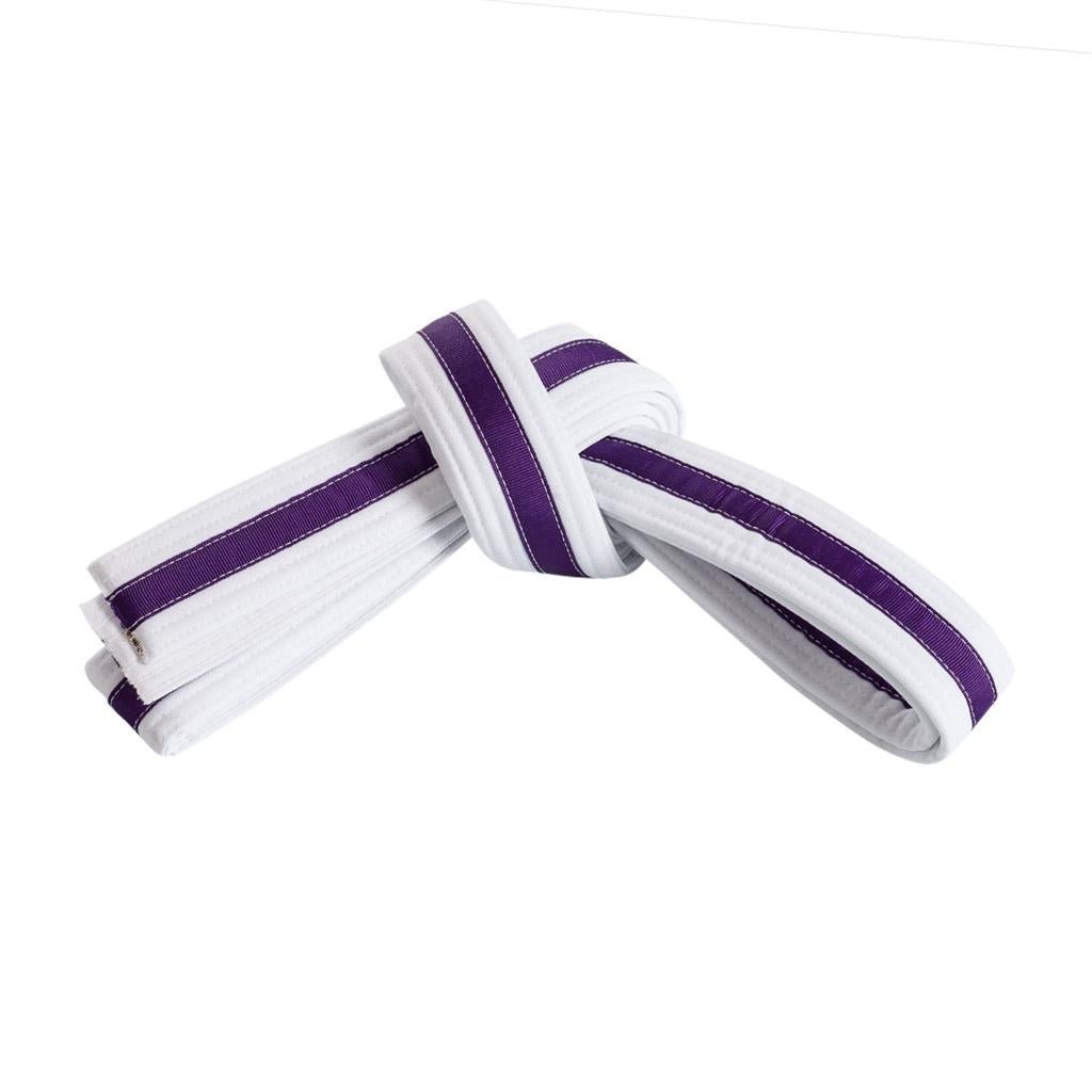 Double Wrap Striped White Belt White Purple