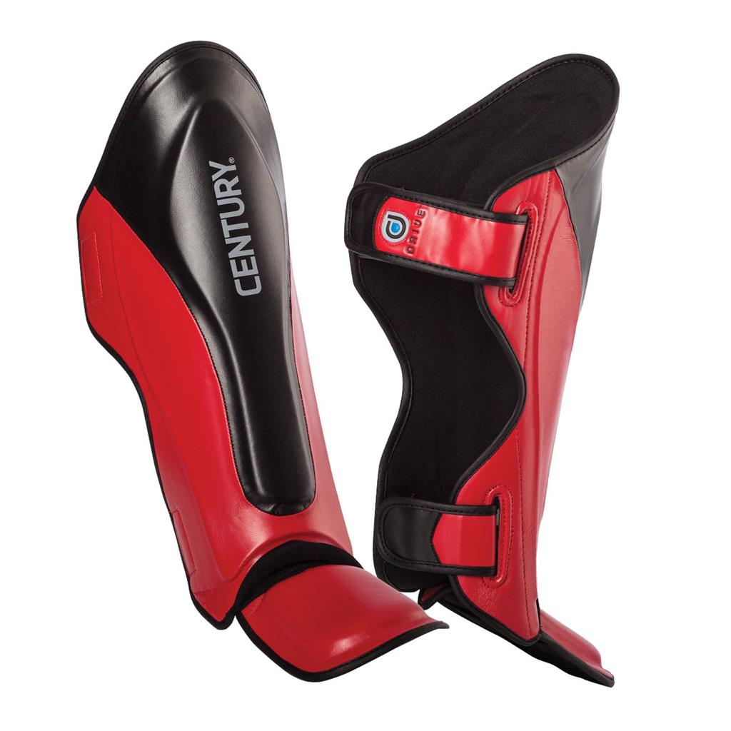 Drive Traditional Shin Instep Guards Red Black
