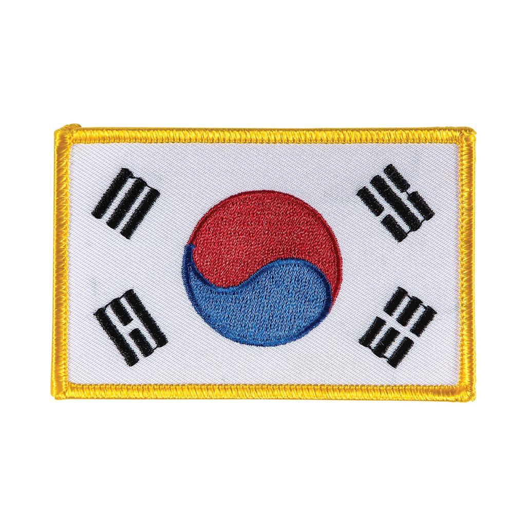 Sewn-In Gold Korean Flag Patch