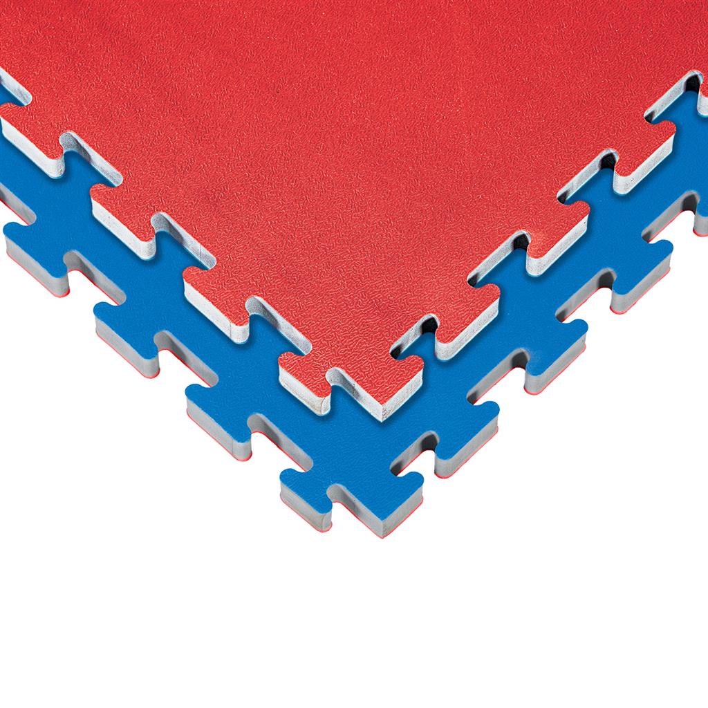 Reversible 1" Thick Puzzle Mat 1" Blue Red