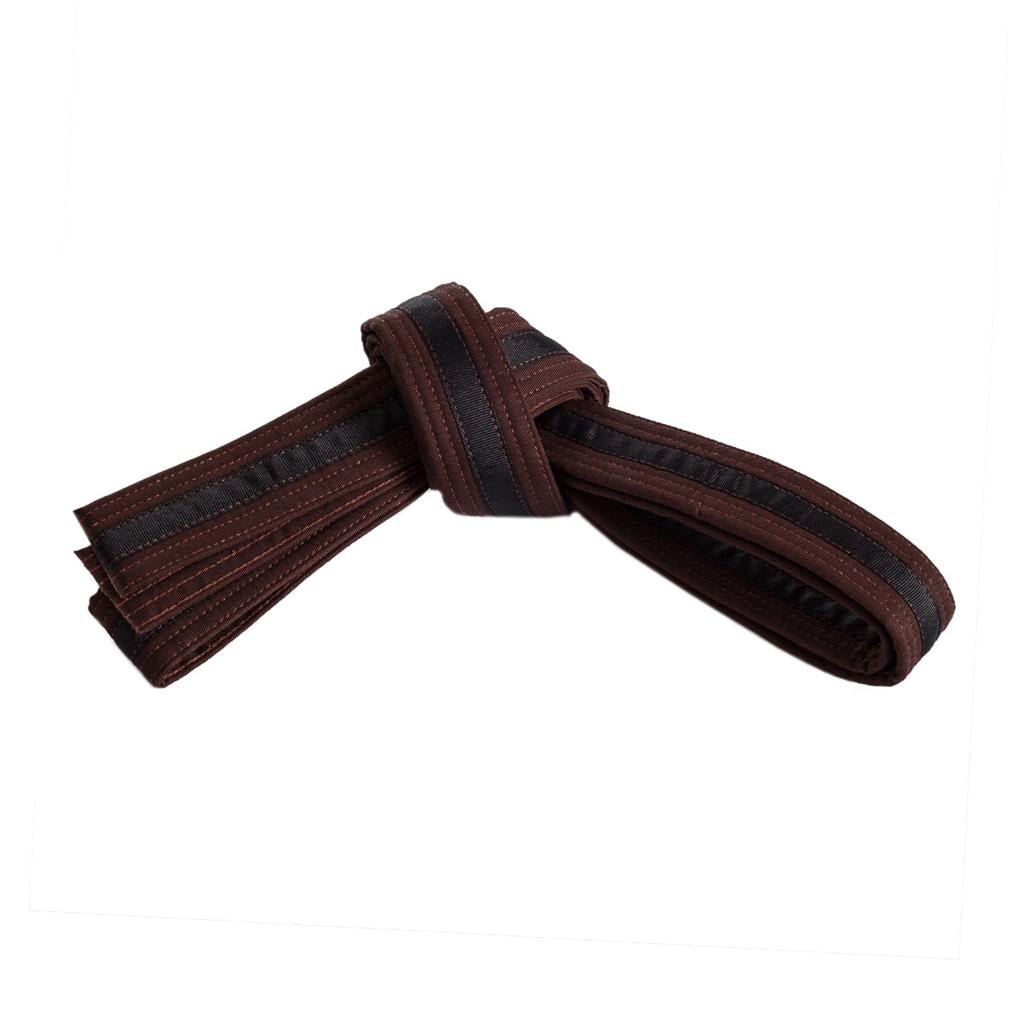 Single Wrap Striped Belt Brown Black