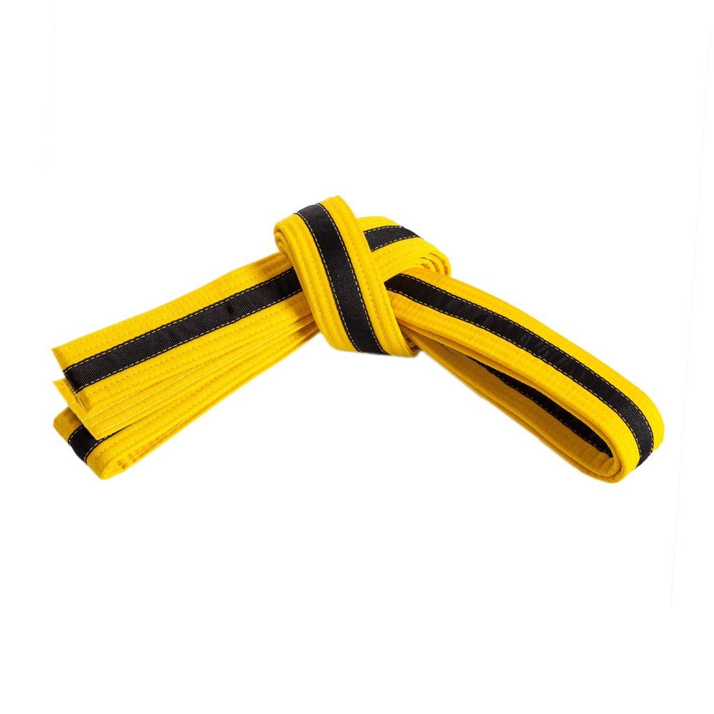 Single Wrap Striped Belt Yellow Black
