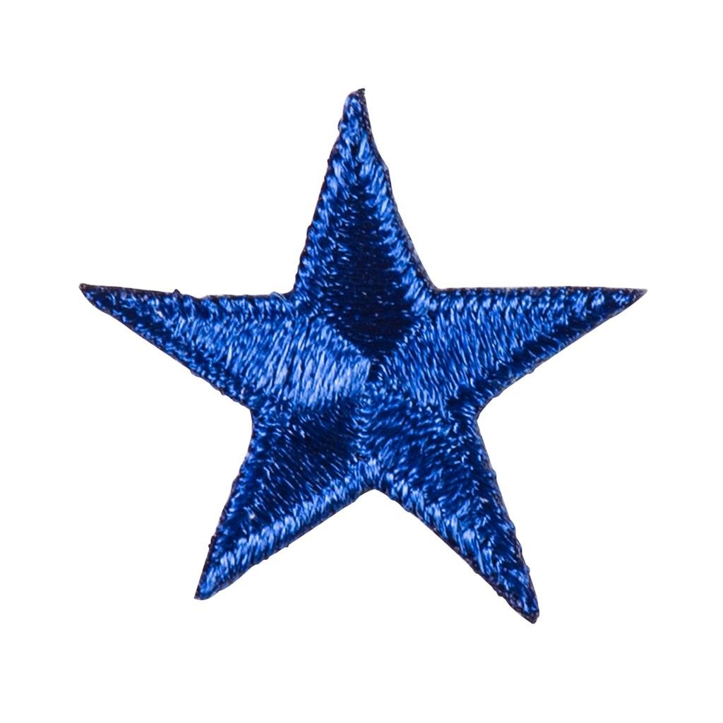 Iron-On Star Patches - 10 Pack 1" Blue