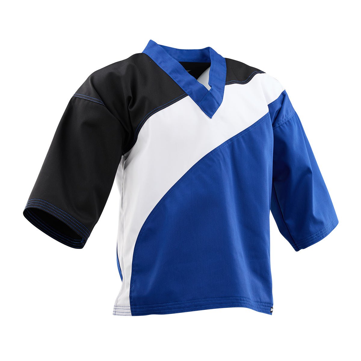 Tri-Color Diagonal Program Uniform Top Black Blue White