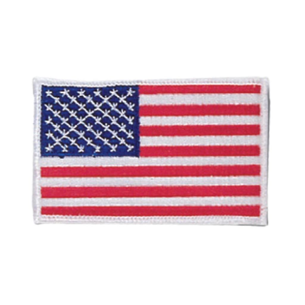 Sewn-In White American Flag Patch