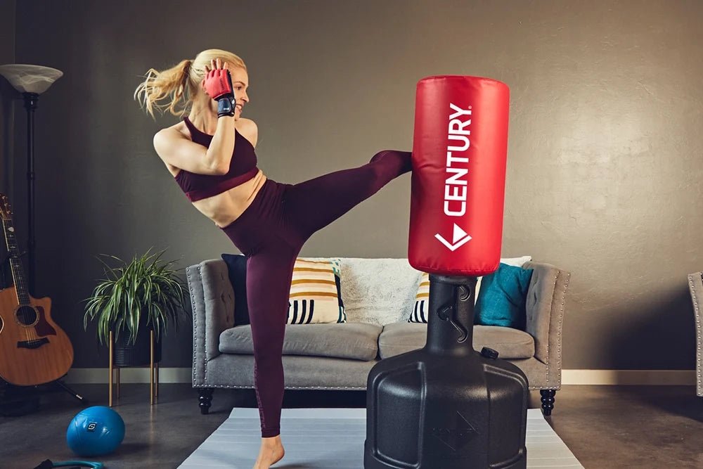 female kicking wavemaster at home