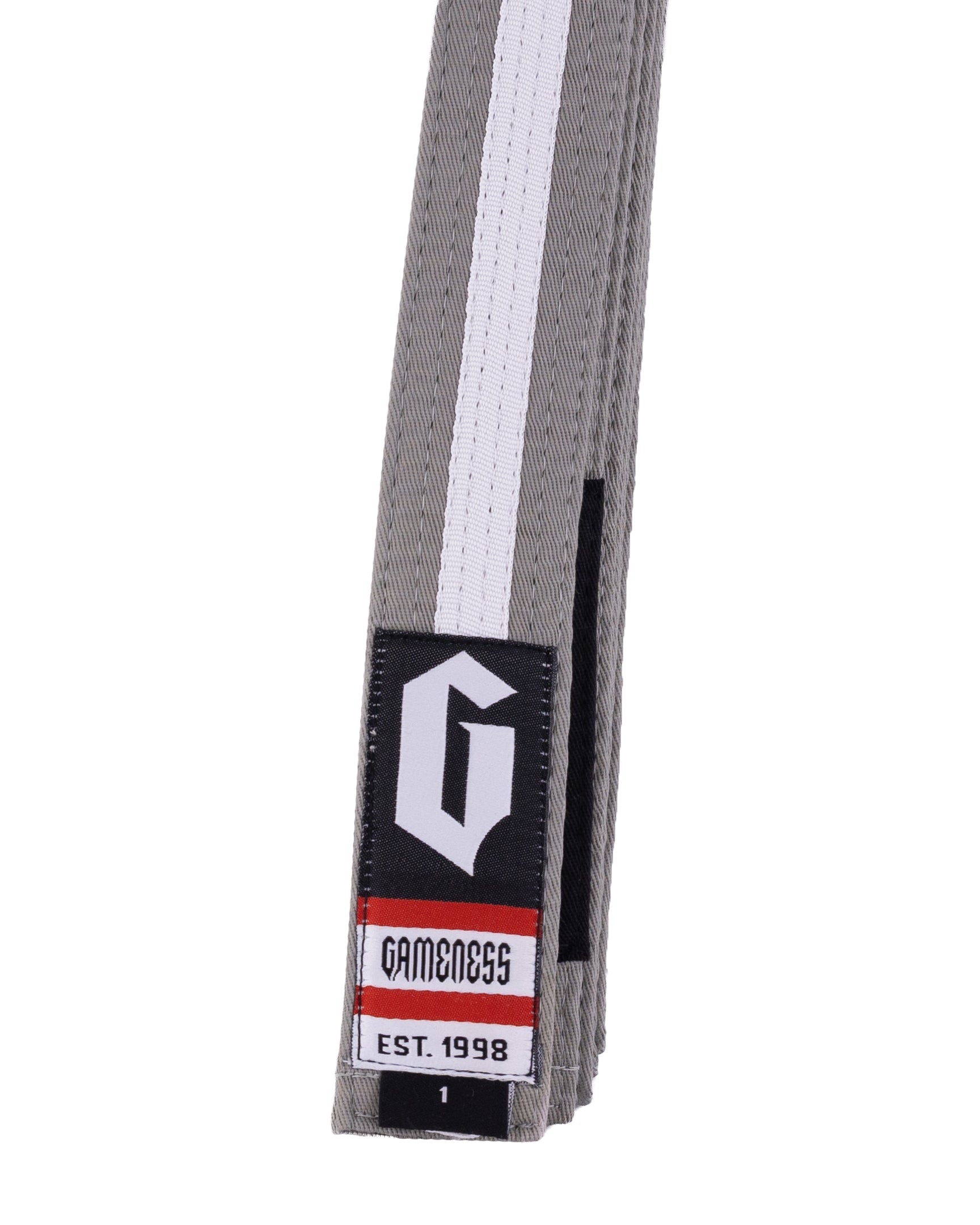 Gameness Youth Striped Pro Series Belt Grey White