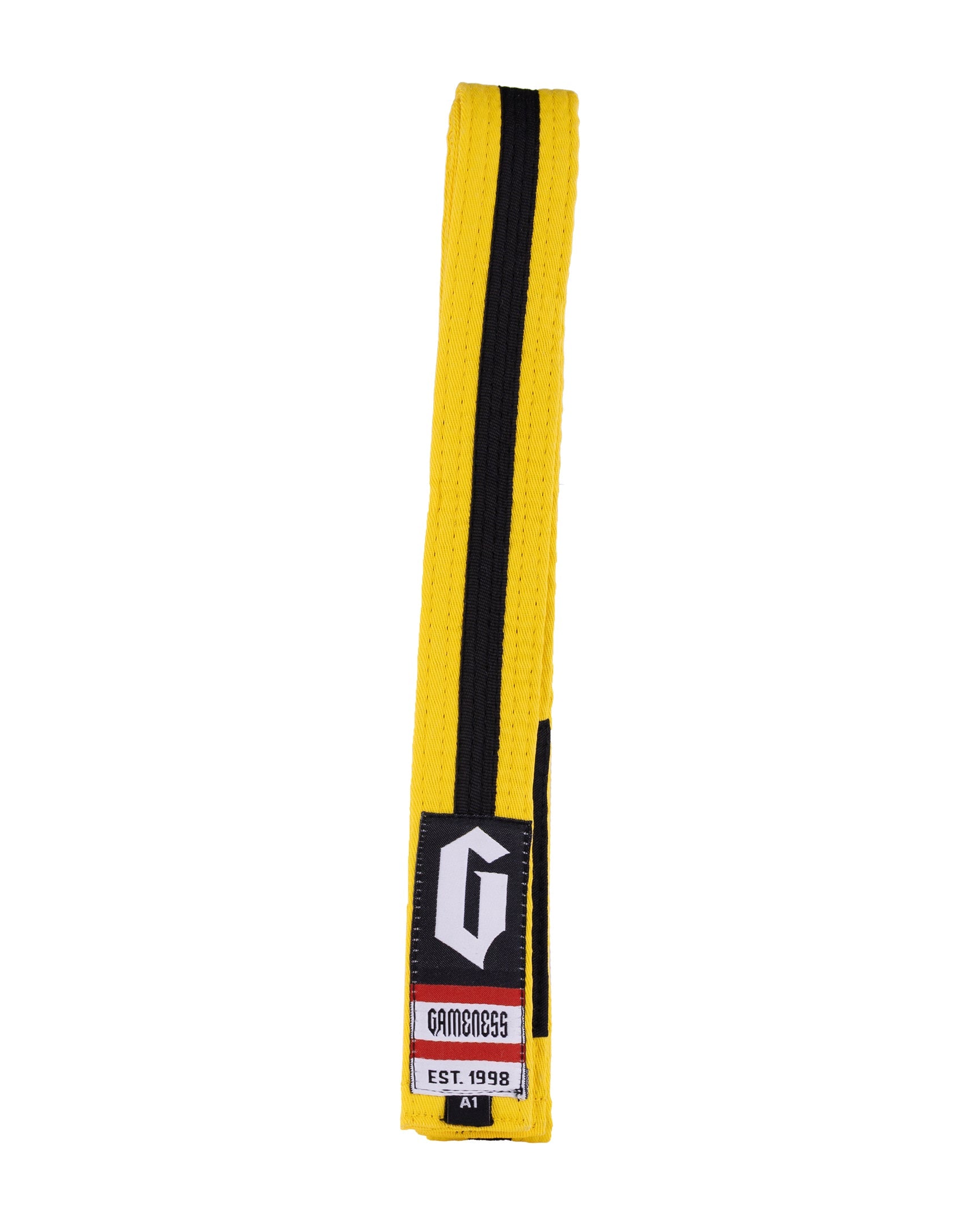 Gameness Youth Striped Pro Series Belt Yellow Black