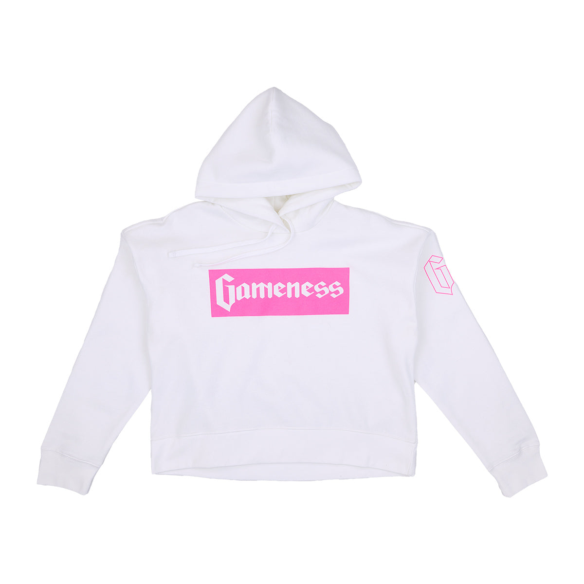 Classic Gameness Crop Hoodie White