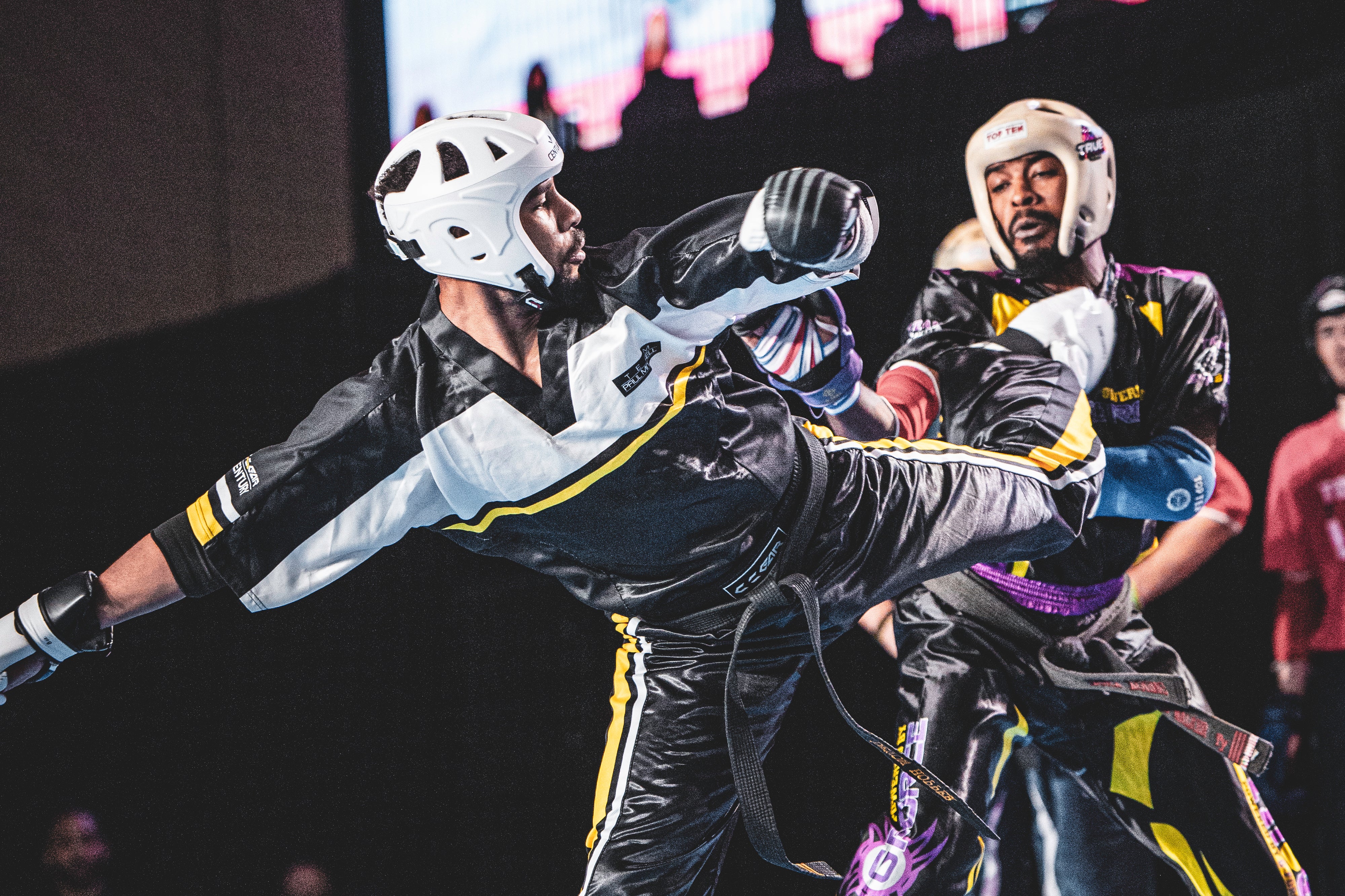 man wearing cenutry's c-gear evolution facegear while sparring