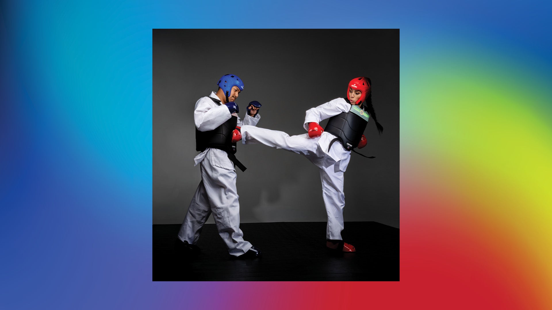 two martial artists sparring with Century 2020 Series II Vests