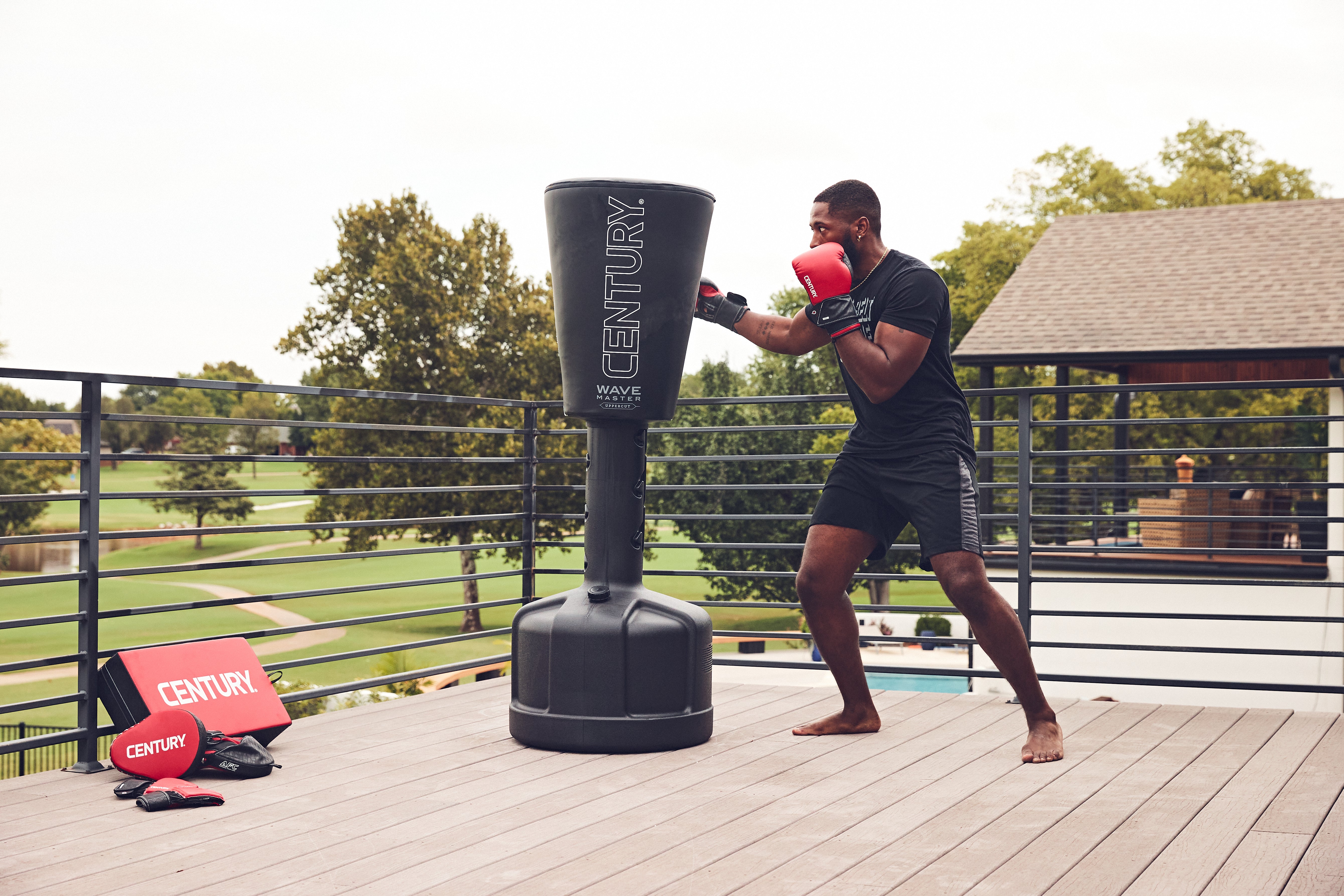 Avery Plowden on patio boxing