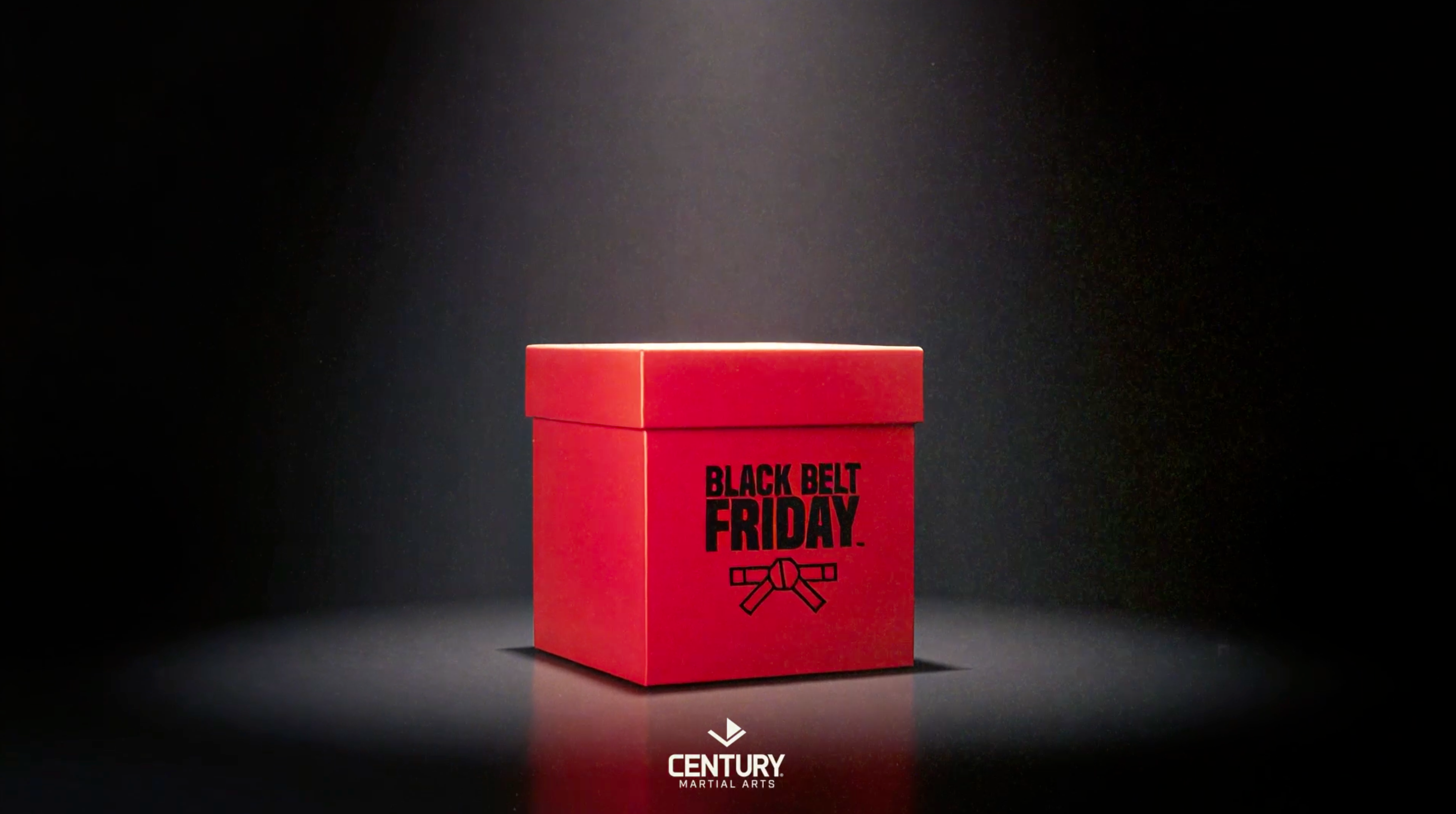 journey to black belt friday video thumbnail - red gift box with the words Black Belt Friday