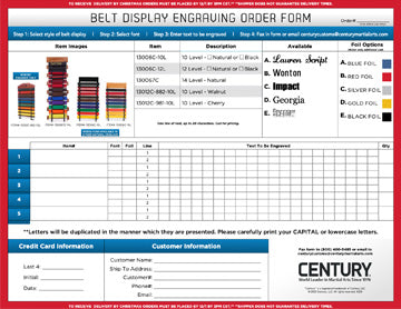 belt display engraving order form