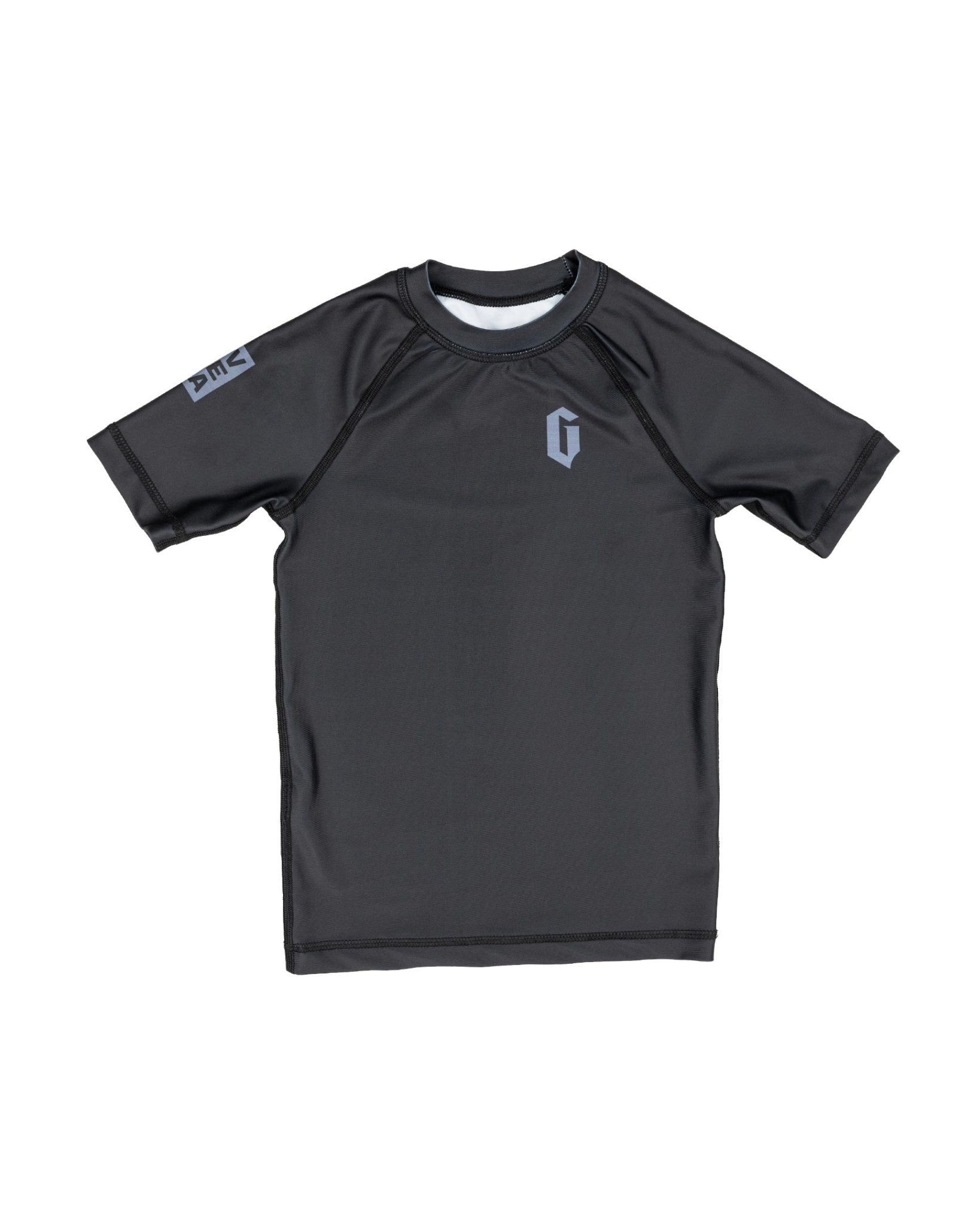 Gameness Boy's Short Sleeve Evreda Rash Guard Black Grey