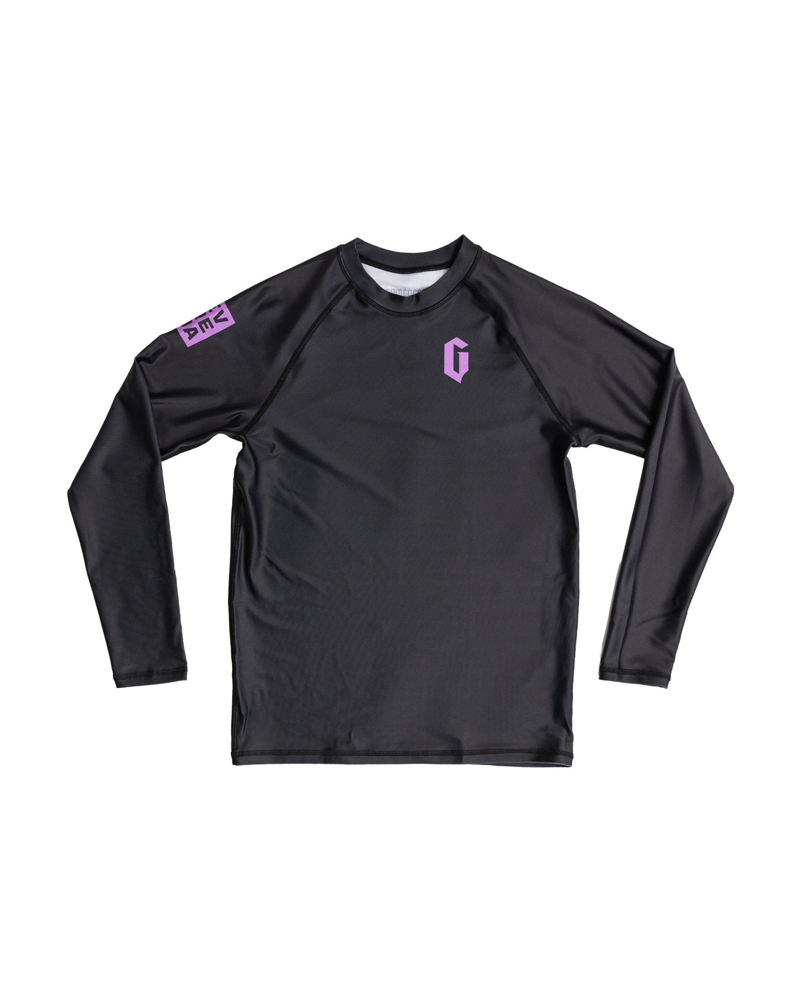 Gameness Evreda Girl's Long Sleeve Rash Gaurd Black Purple