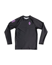 Gameness Evreda Girl's Long Sleeve Rash Gaurd Black Purple