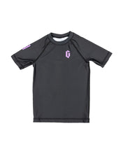 Gameness Girl's Short Sleeve Rash Guard Black Purple