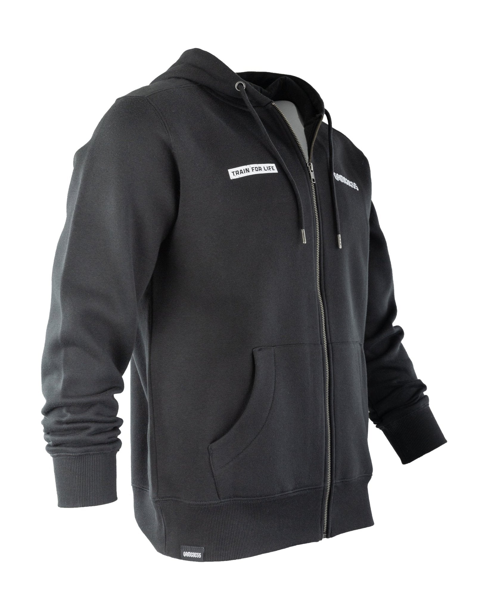 Gameness Men's Earned Zip-Up Hoodie - ready upon inventory pulling in Black