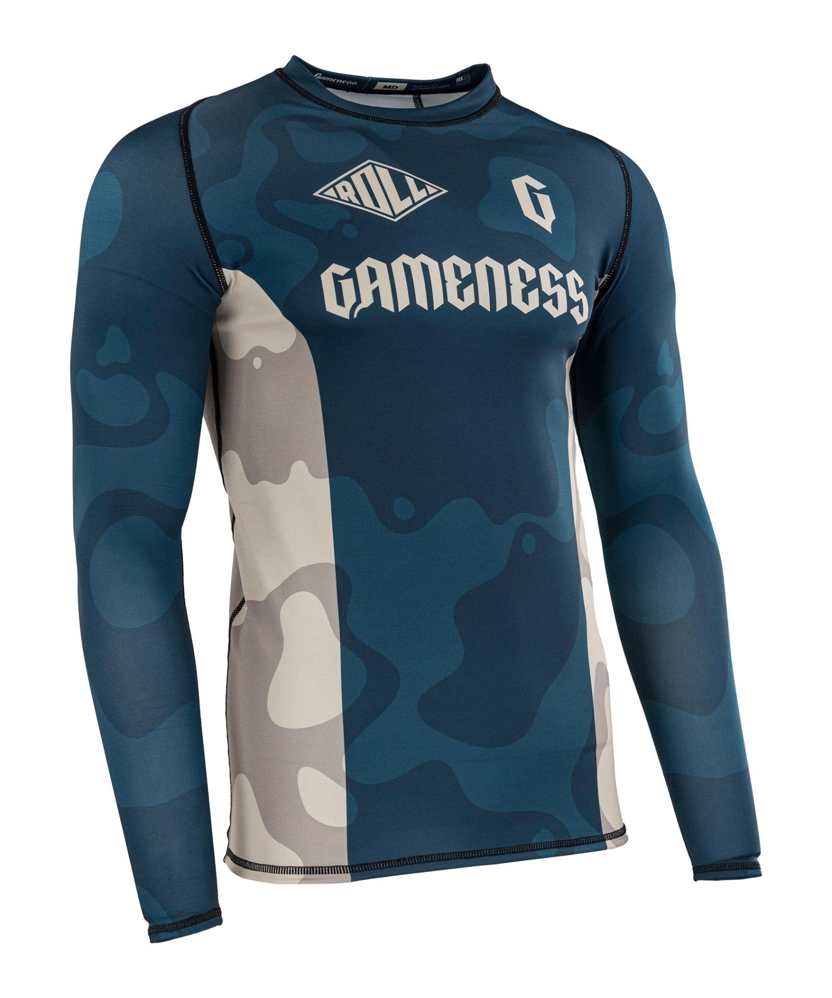 Gameness Mens Long Sleeved Meeting Of The Waters Rashguard Navy