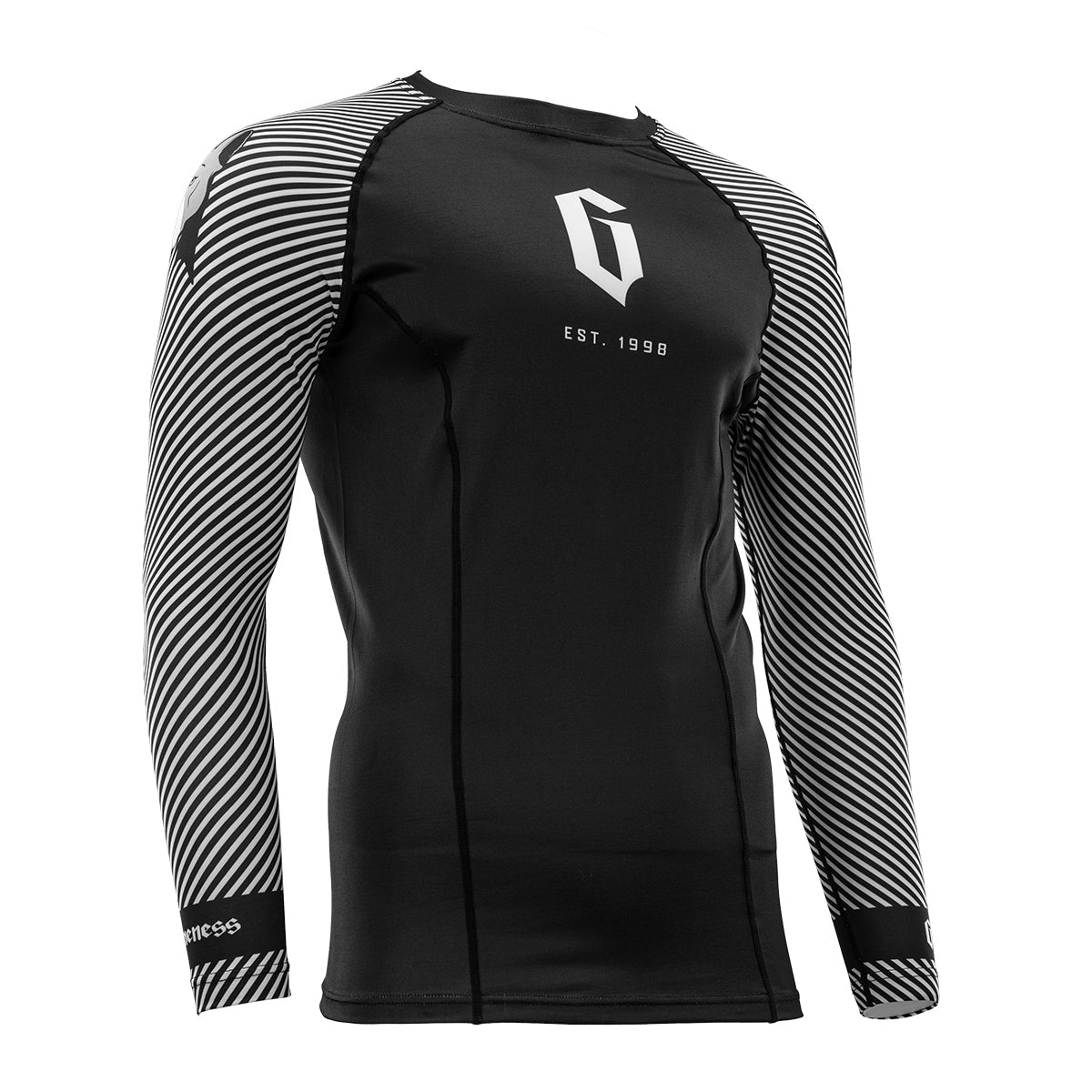 Gameness Spirit Animal Long Sleeve Rash Guard Black White