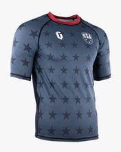 Gameness USA Stars Short Sleeve Rash Guard Blue