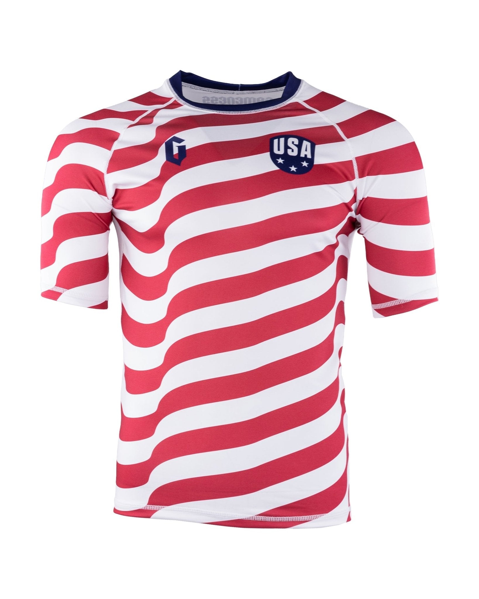 Gameness USA Stripes Short Sleeve Rash Guard