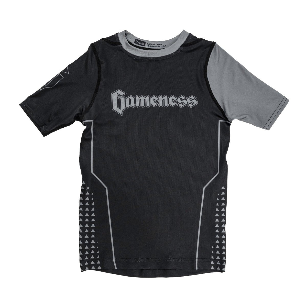 Gameness Youth Short Sleeve Ranked Rashguard Grey