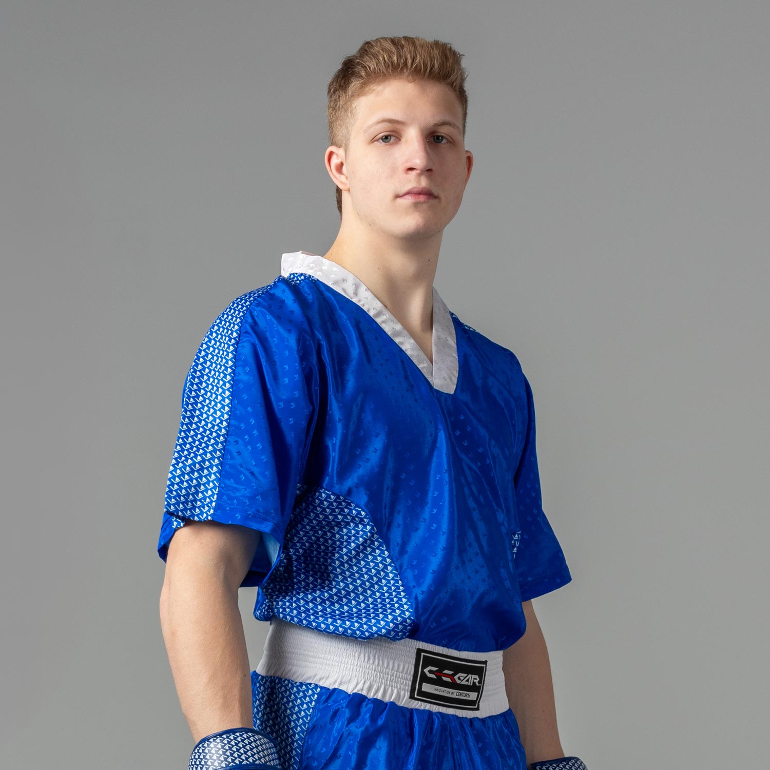 student wearing tenacity uniform