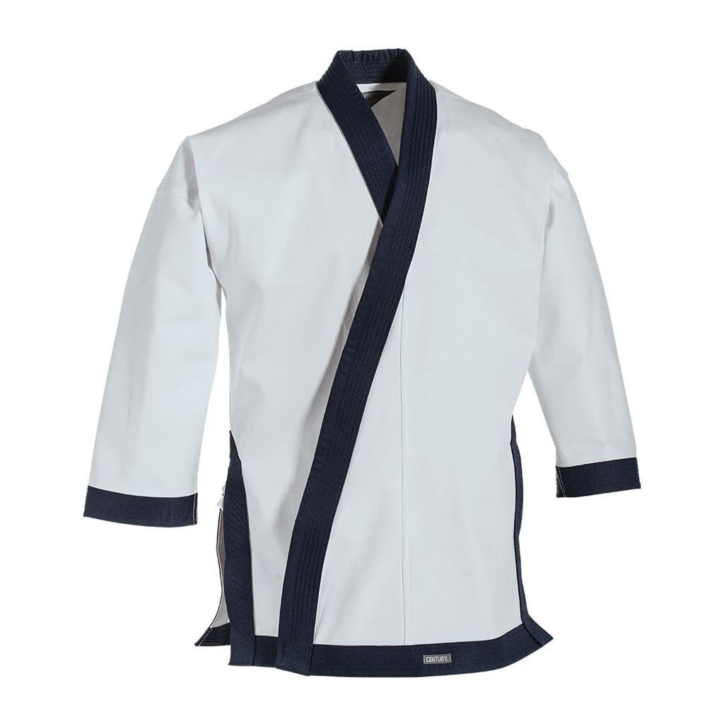 12 oz. Traditional Tang Soo Do Jacket with Cuff White/Navy