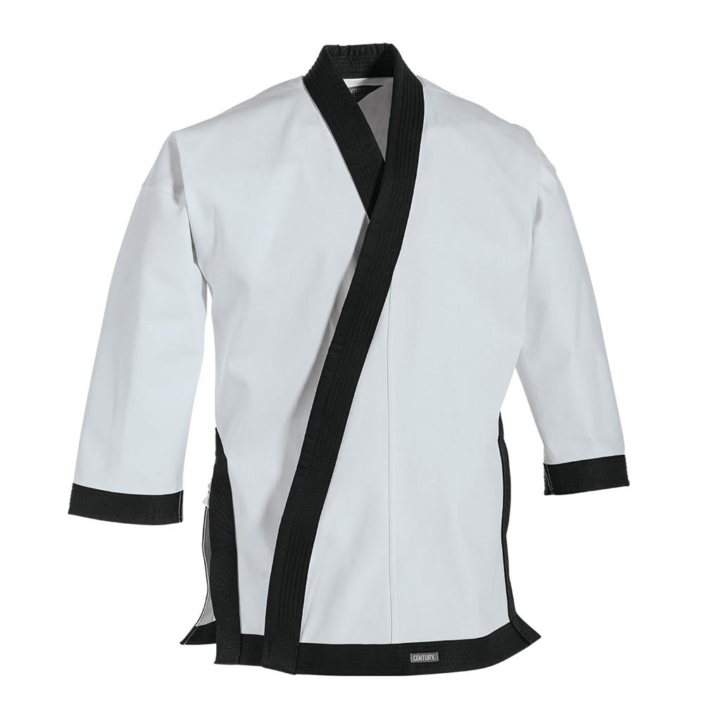 12 oz. Traditional Tang Soo Do Jacket with Cuff White/Black
